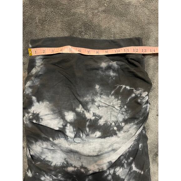 Sundry for Evereve Soleil Skirt Tie Dye Black Sz 1 Small Bodycon Ruching - Picture 9 of 10